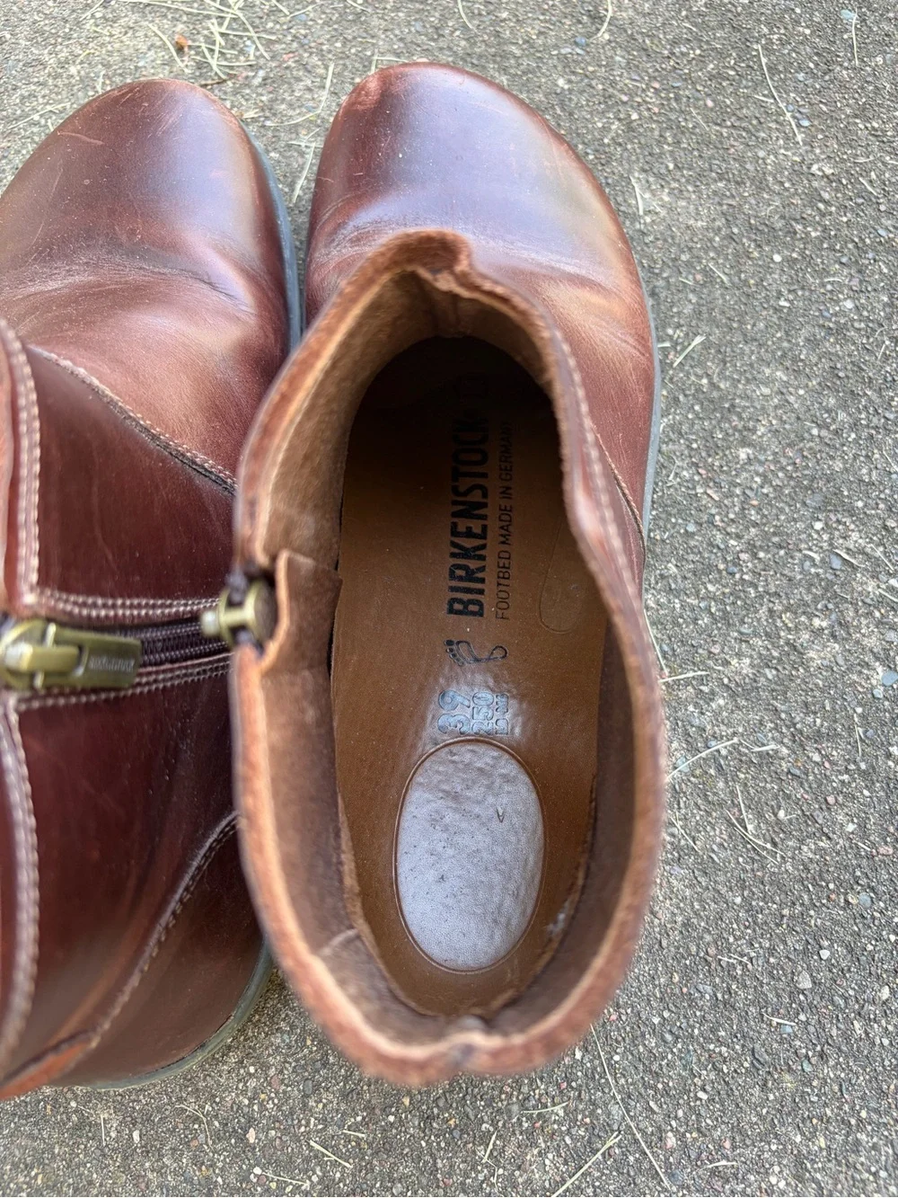 Birkenstock Bennington Brown Leather Side Zip Ankle Boots Women’s Size 39 8-8.5